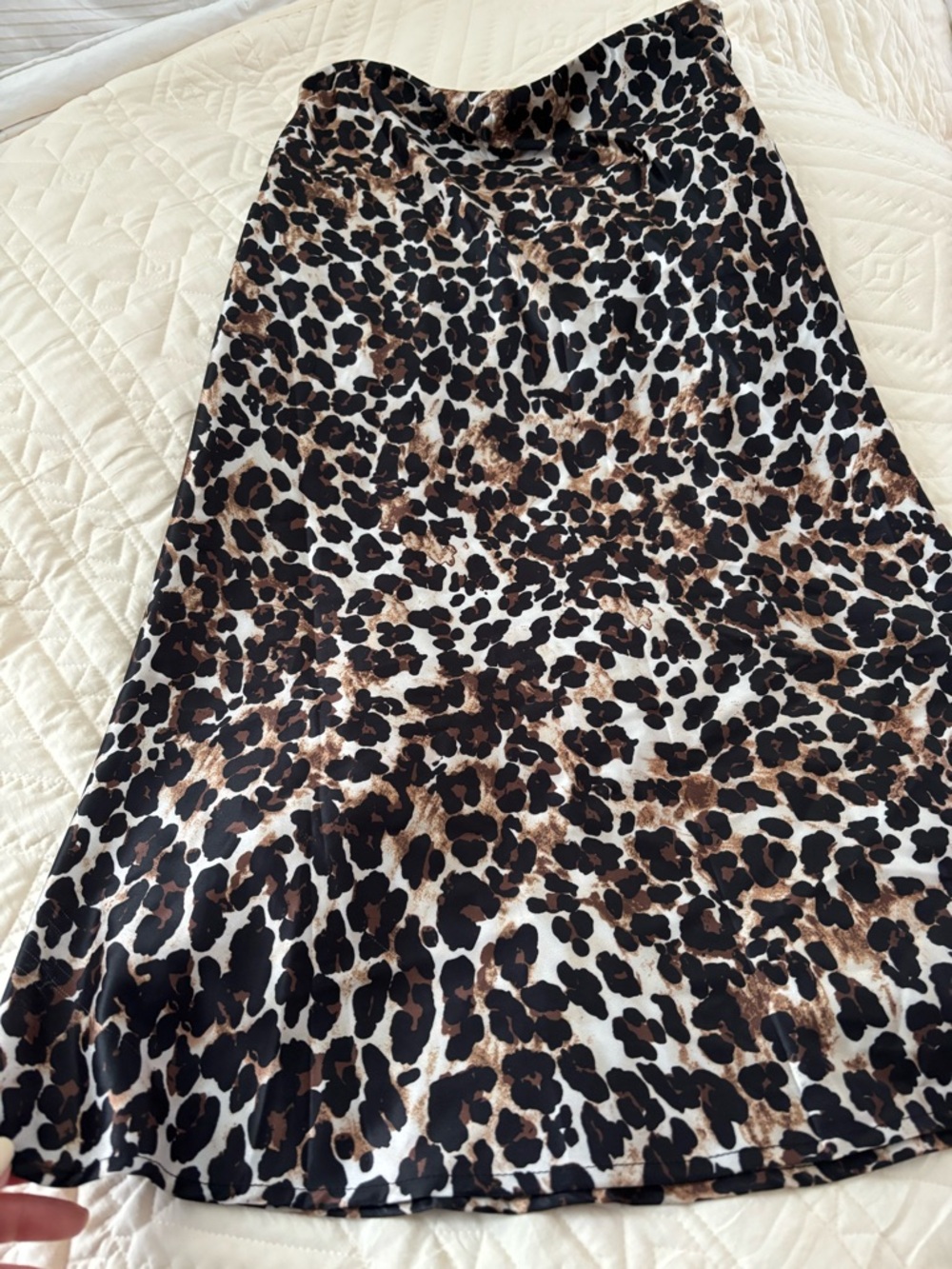 Leopard Print A-Line Skirt - Brown & Black